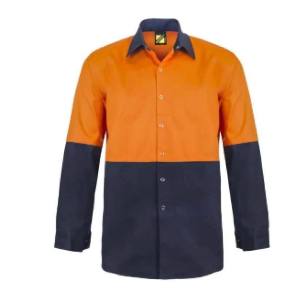Picture of WorkCraft, Shirt, Long Sleeve, Food Industry, Hi Vis, Two Tone, Cotton Drill, Press Studs, No Pockets